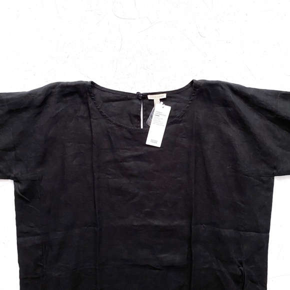 Eileen Fisher Nwt Organic Handkerchief Linen Round Neck Knee Length Dress XL - Picture 2 of 4